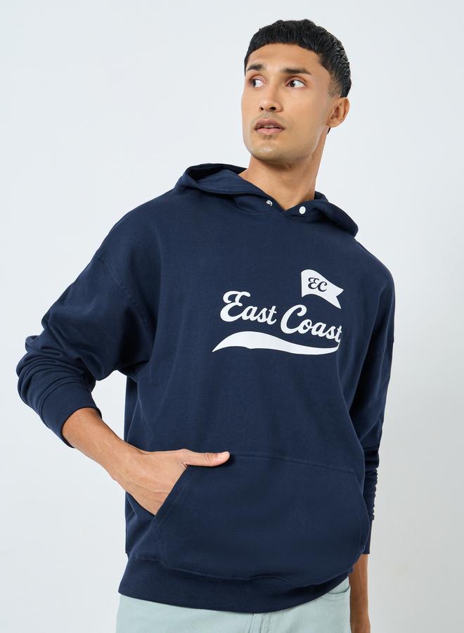 ستايلي هودي مطبوع صوف ثقيل بقصة واسعة - Image 1